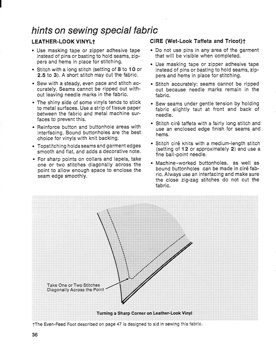 Hints on sewing special fabric | SINGER 714 Graduate User Manual | Page 38 / 52