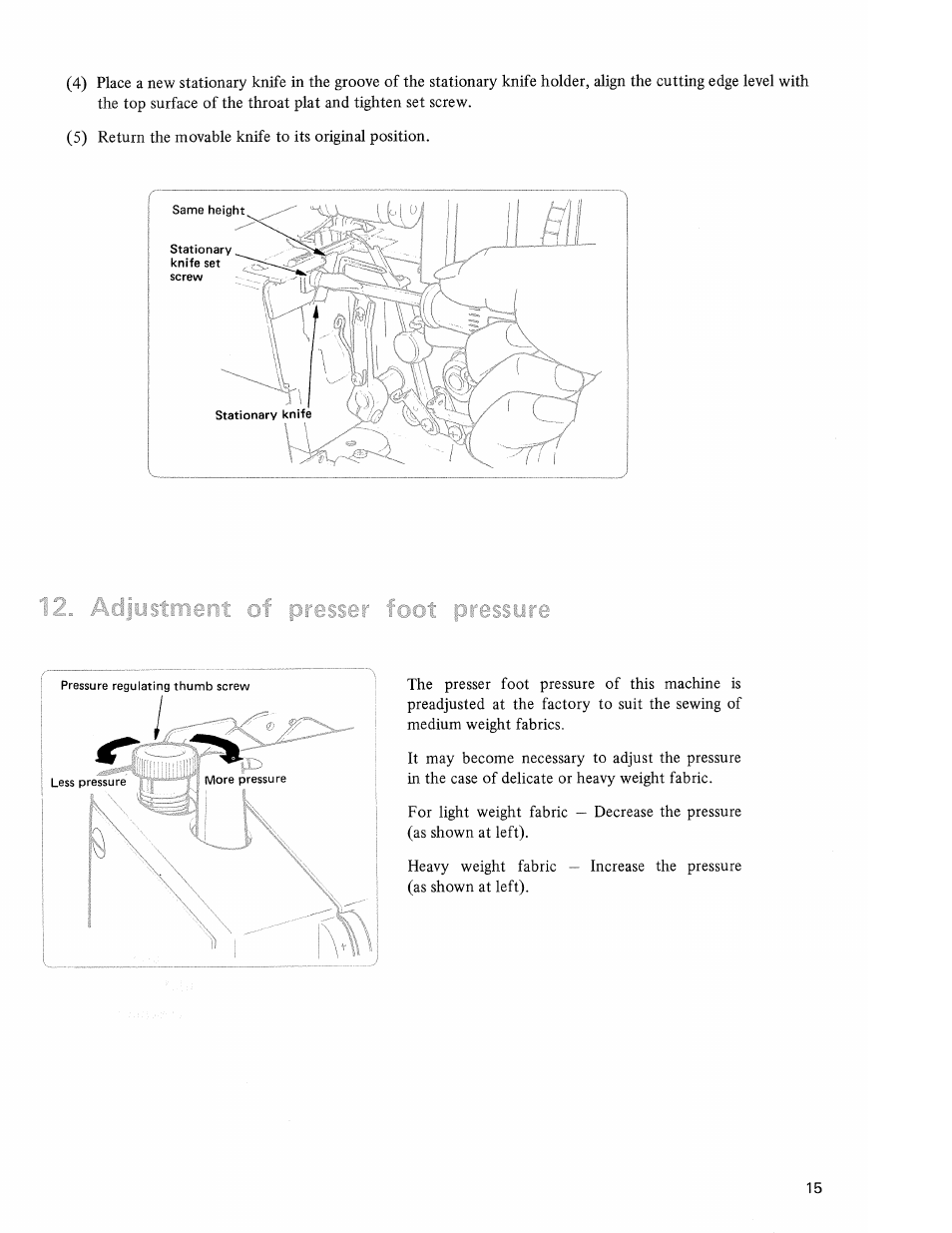 Download Acijustfiierit of presser foot pressore, Adjustment of presser foot pressure | SINGER 14U32A ...