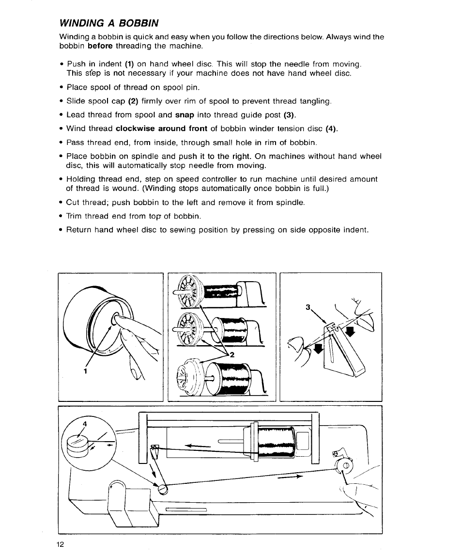 Winding a bobbin | SINGER 9113 User Manual | Page 14 / 40