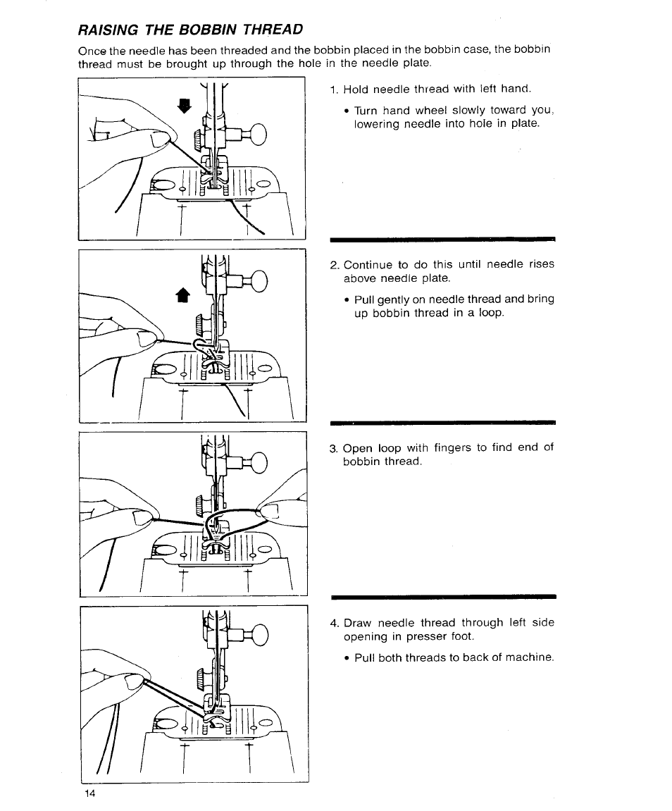 Raising the bobbin thread | SINGER 9113 User Manual | Page 16 / 40