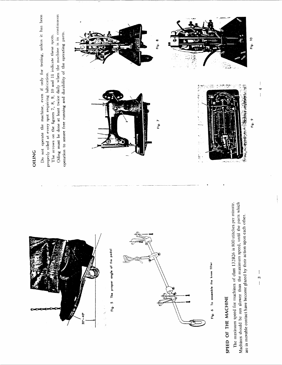 Speed of the machine, Oiling | SINGER 132B26 User Manual | Page 4 / 9