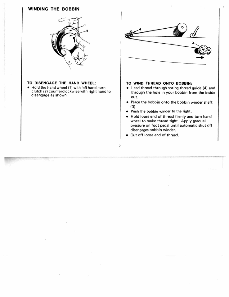 To wind thread onto bobbin | SINGER W511 User Manual | Page 8 / 35
