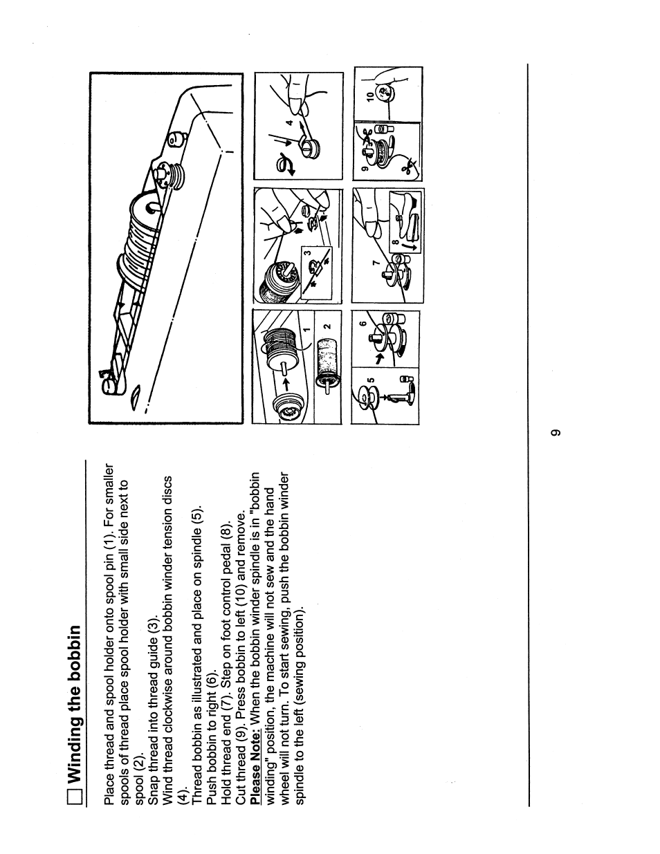 Winding the bobbin | SINGER 1116 User Manual | Page 12 / 41