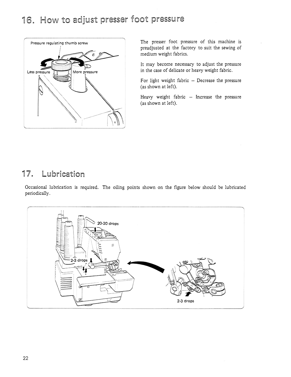 16, to £¿7^31 crasser foot pressi, N. lybricatlon | SINGER 14U64A User Manual | Page 24 / 28