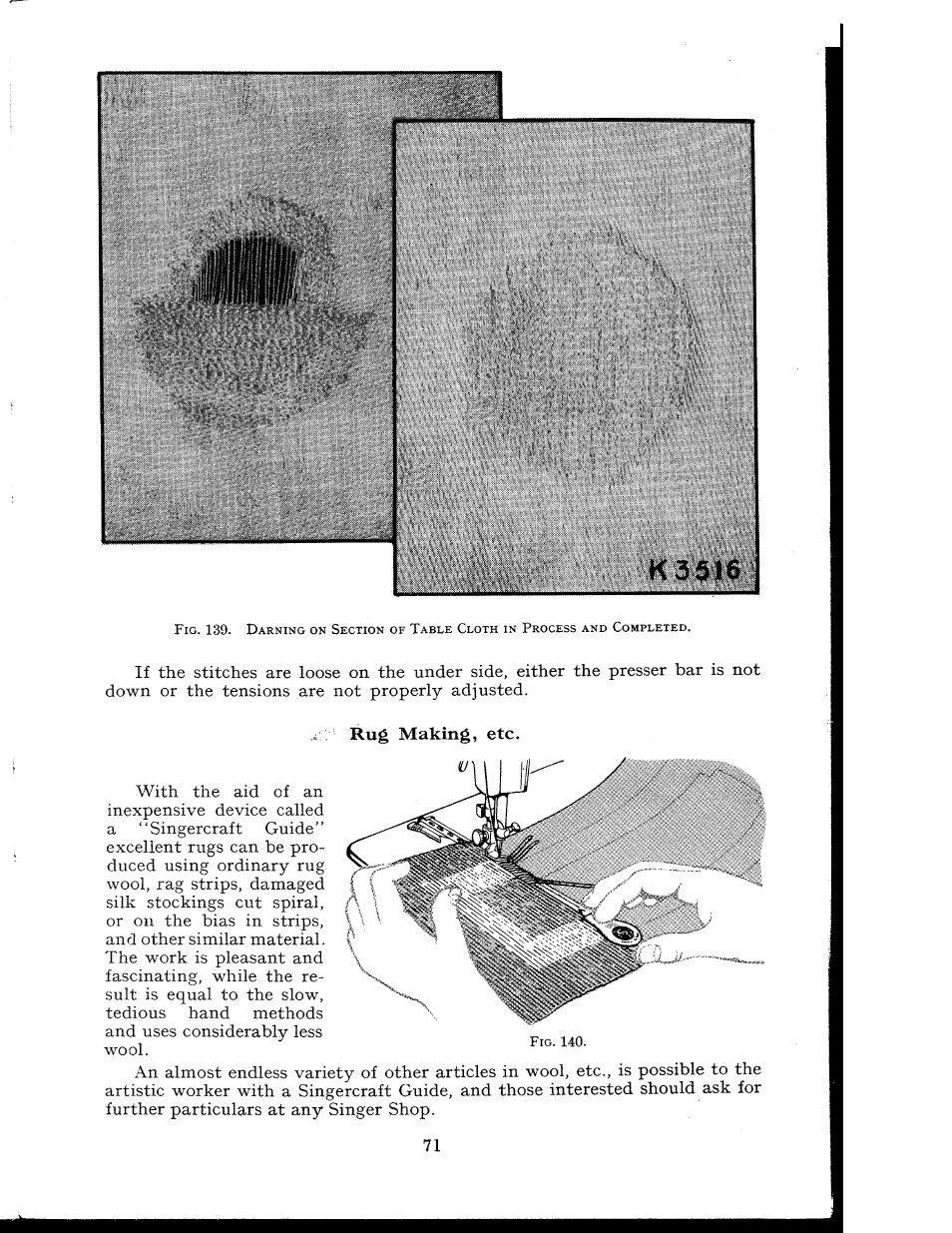 Rug making, etc | SINGER 404K User Manual | Page 71 / 78