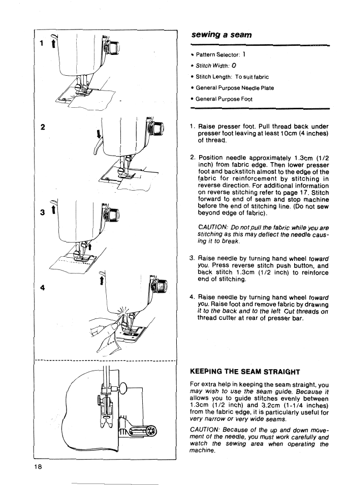 Sewing a seam | SINGER 5147 User Manual | Page 20 / 42