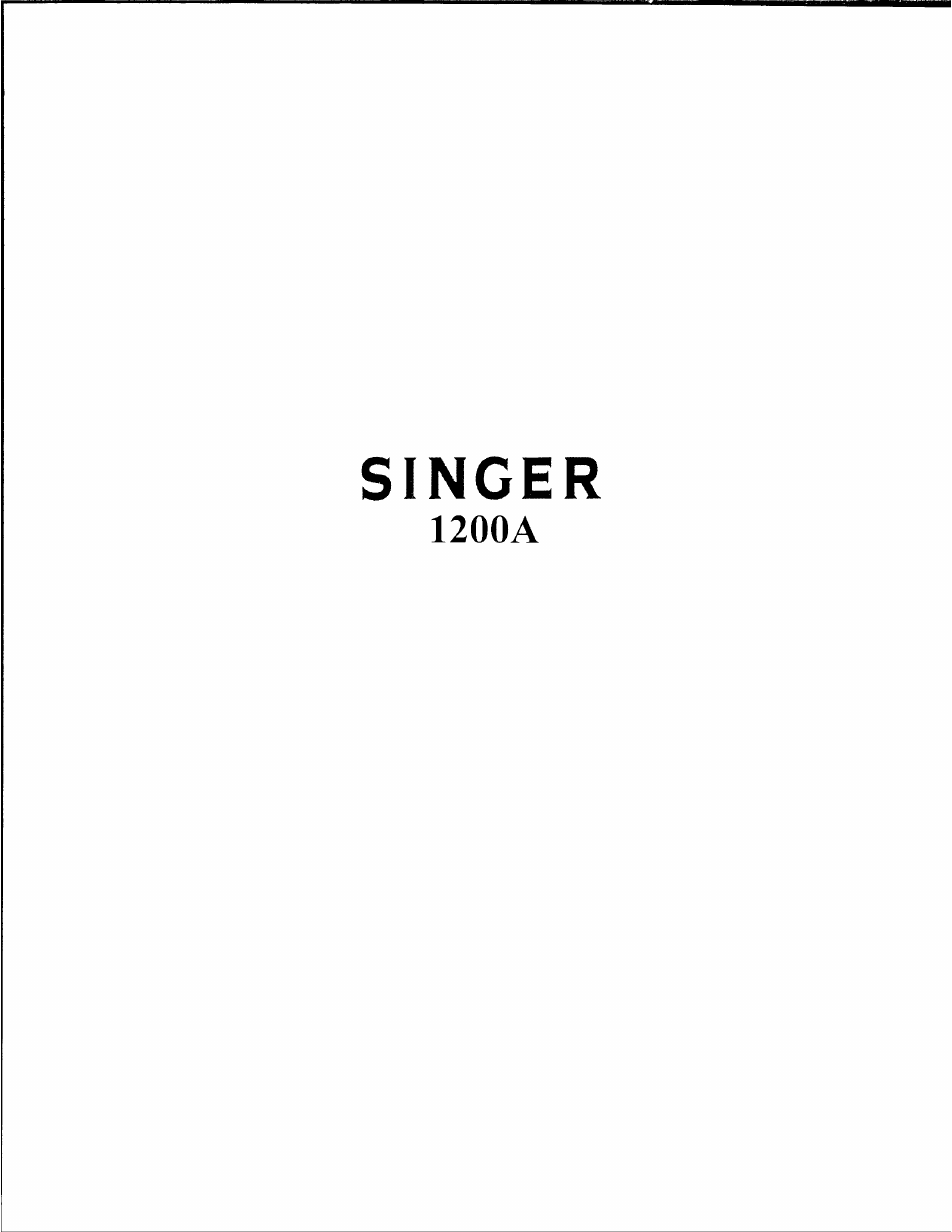 SINGER 1200A User Manual | 4 pages