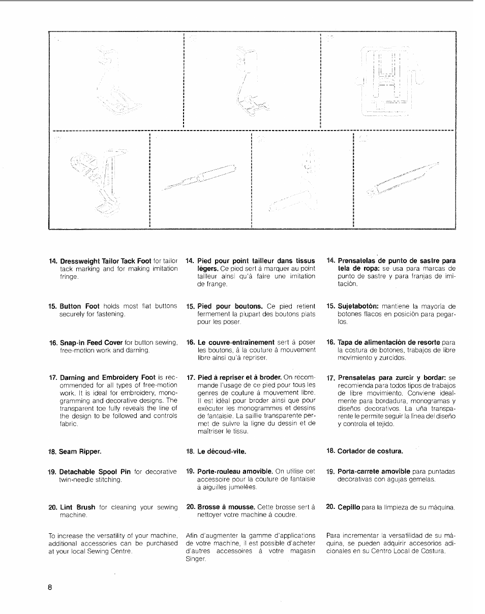 SINGER 2010 Touch Tronic Instruction Manual User Manual | Page 9 / 113