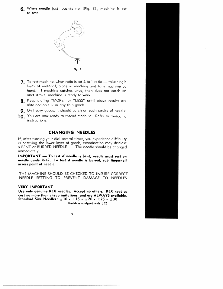 Changing needles | SINGER WREX 101 User Manual | Page 9 / 11