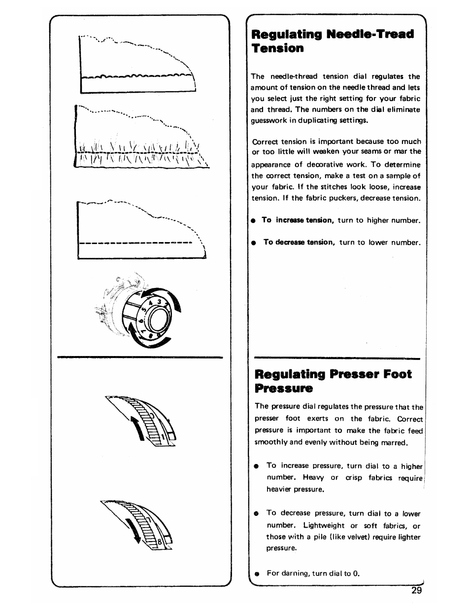 Download Regulating neecne-tread tension, Regulating presser foot pressure | SINGER 3103 User Manual ...