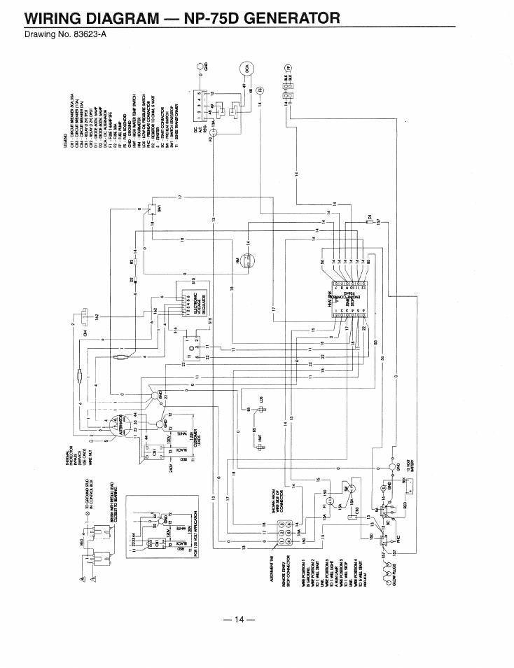 Wiring diagram — np-75d generator | Generac Power Systems 9344-2 User Manual | Page 16 / 40 Generac 20 kW Wiring-Diagram Manuals Directory