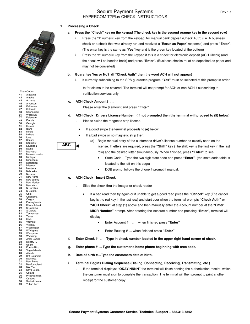 Hypercom T7Plus User Manual | 6 pages | Original mode