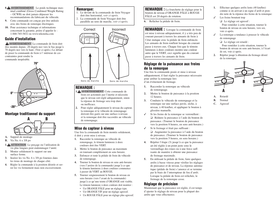 Ab c | Tekonsha Voyager User Manual | Page 3 / 6 | Original mode