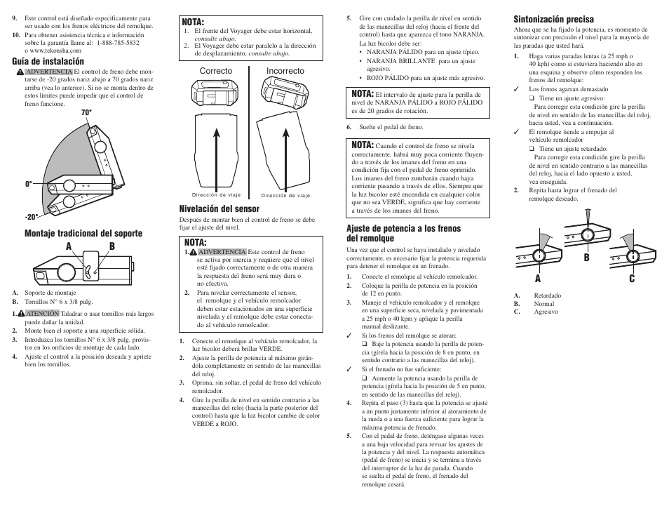 Ab c | Tekonsha Voyager User Manual | Page 5 / 6 | Original mode