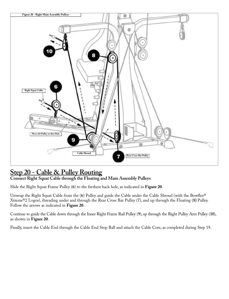 Step 20 Cable Pulley Routing Bowflex Xtreme 2 User Manual Page 19 23 Original Mode
