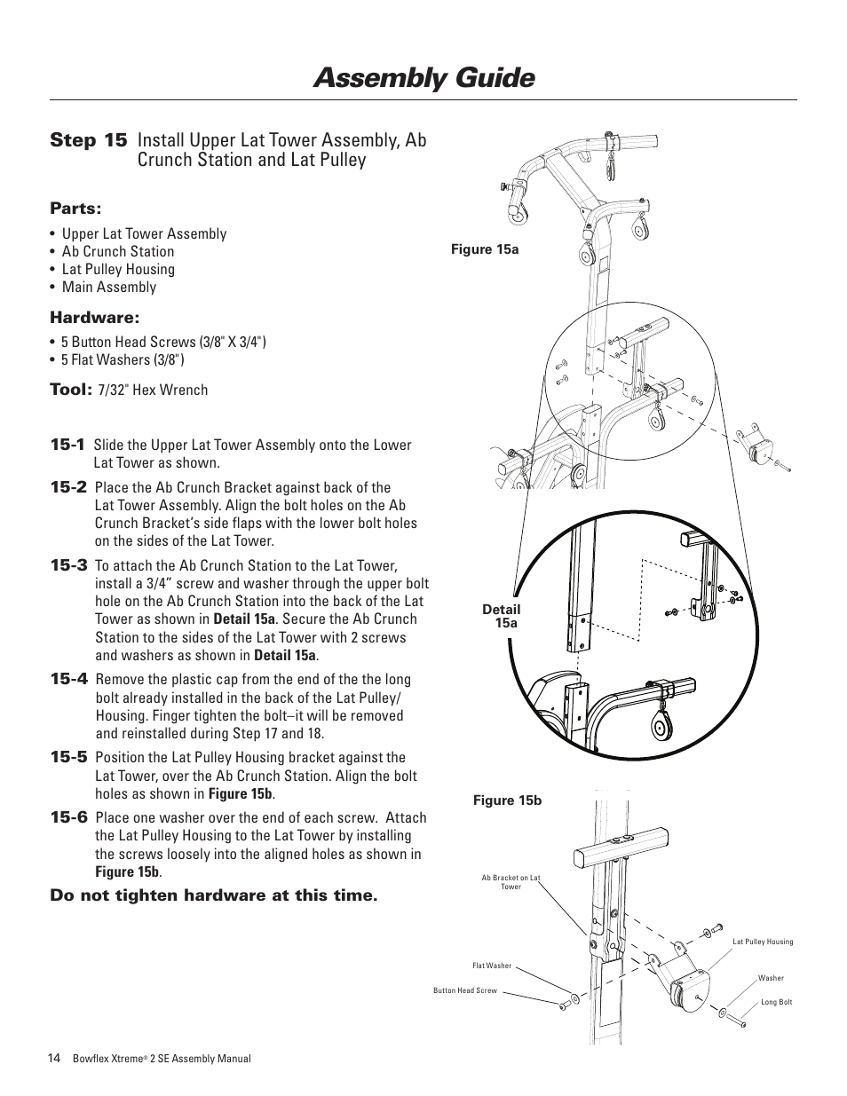 Assembly guide | Bowflex Xtreme 2 SE User Manual | Page 18 / 28