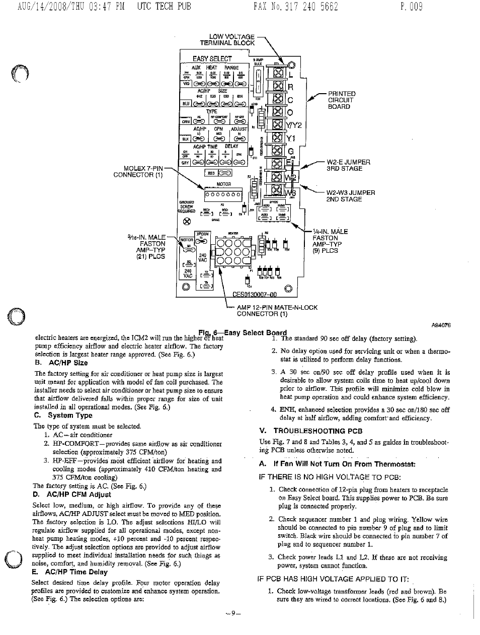Fig, 6—easy, Select board, V. troubleshooting pcb | Bryant FA4A User ...