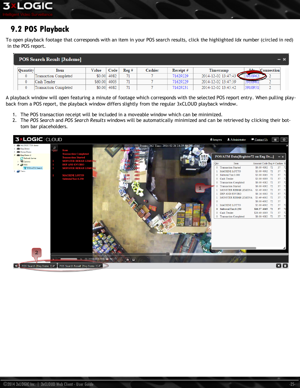 2 pos playback | 3xLOGIC 3xCLOUD Web Client User Manual | Page 29 / 31