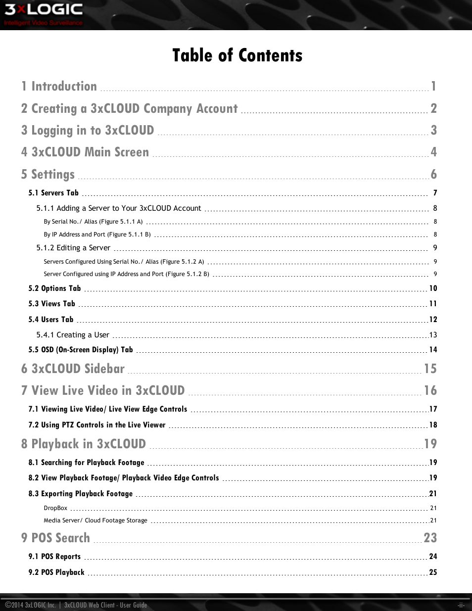 3xLOGIC 3xCLOUD Web Client User Manual | Page 3 / 31