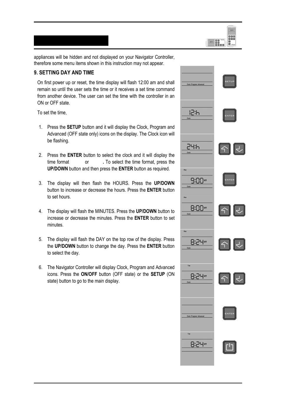 Bonaire Navigator Controller User Manual Page 10 / 44 Original mode