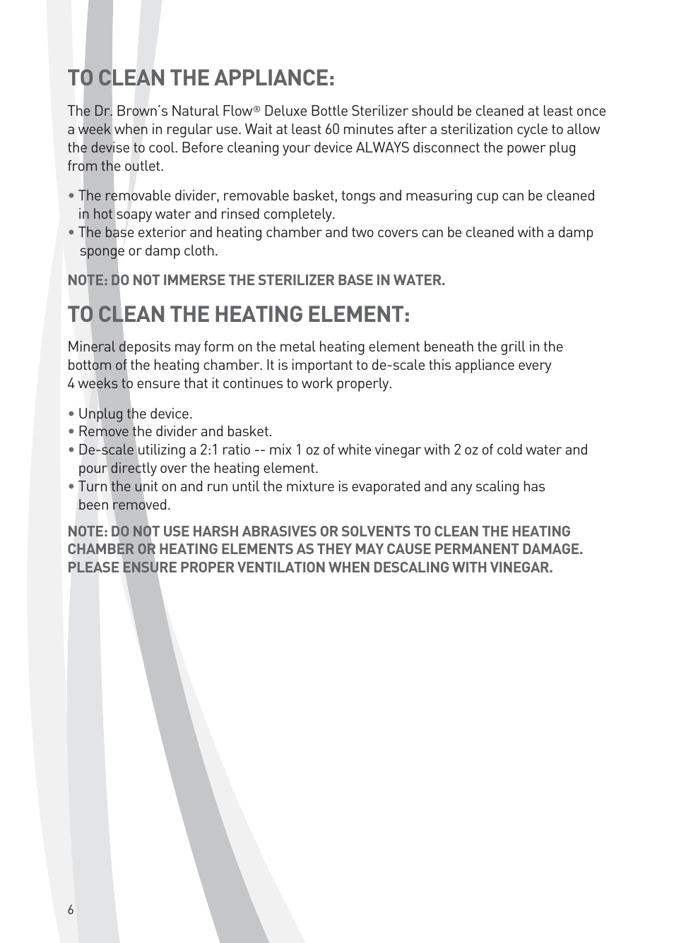 dr brown's sterilizer cleaning