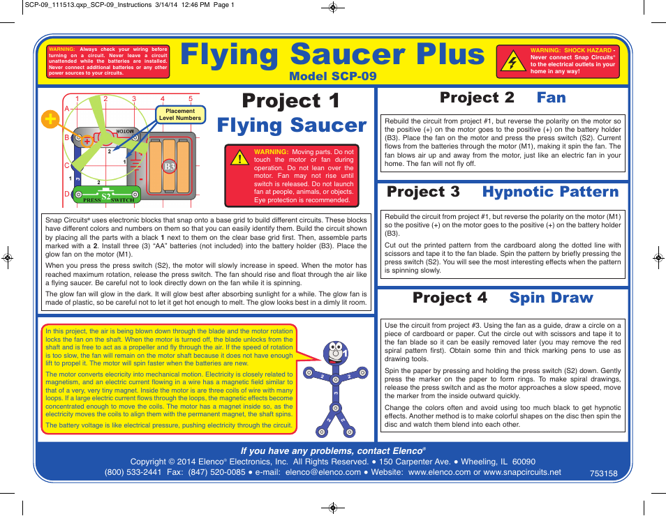 snap circuits flying saucer