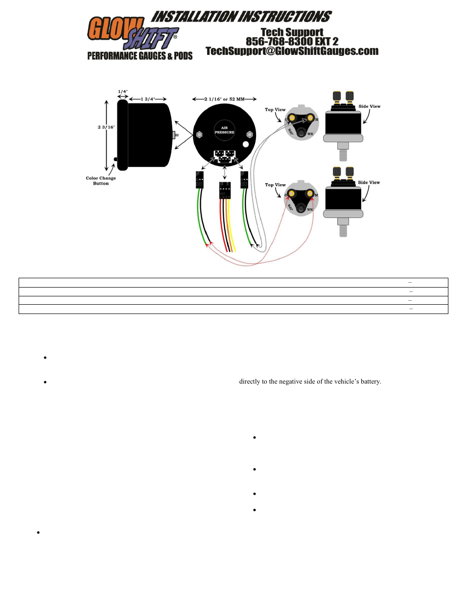 Glowshift Gauges Wiring Diagram Database
