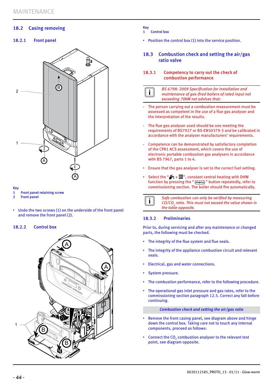 Maintenance, Ab b | Glow-worm Ultracom2 35 Store User Manual | Page 46 / 68