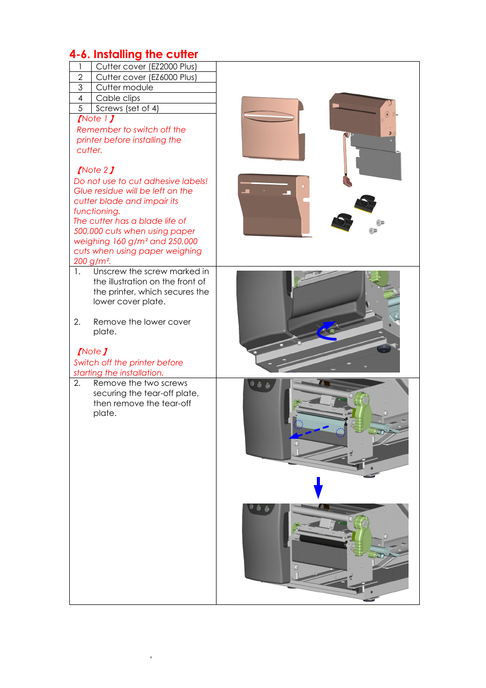 6. installing the cutter | GoDEX EZ6000Plus series User Manual | Page 51 / 67