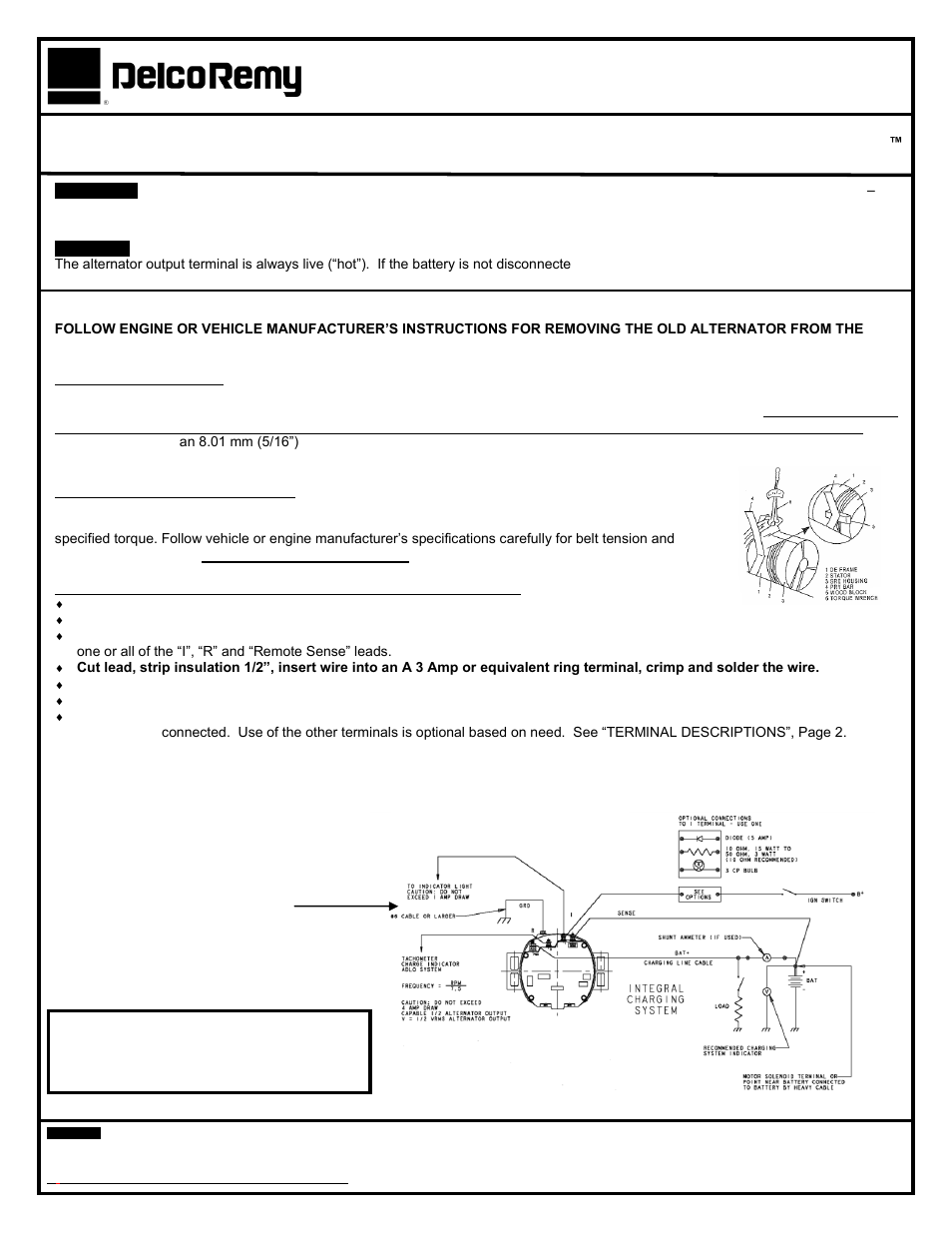 Remy 36si Alternator User Manual 4 Pages Also For 35si Alternator 34si Alternator 33si Alternator