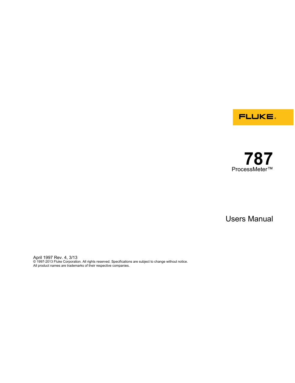 Fluke 787 User Manual | 52 pages