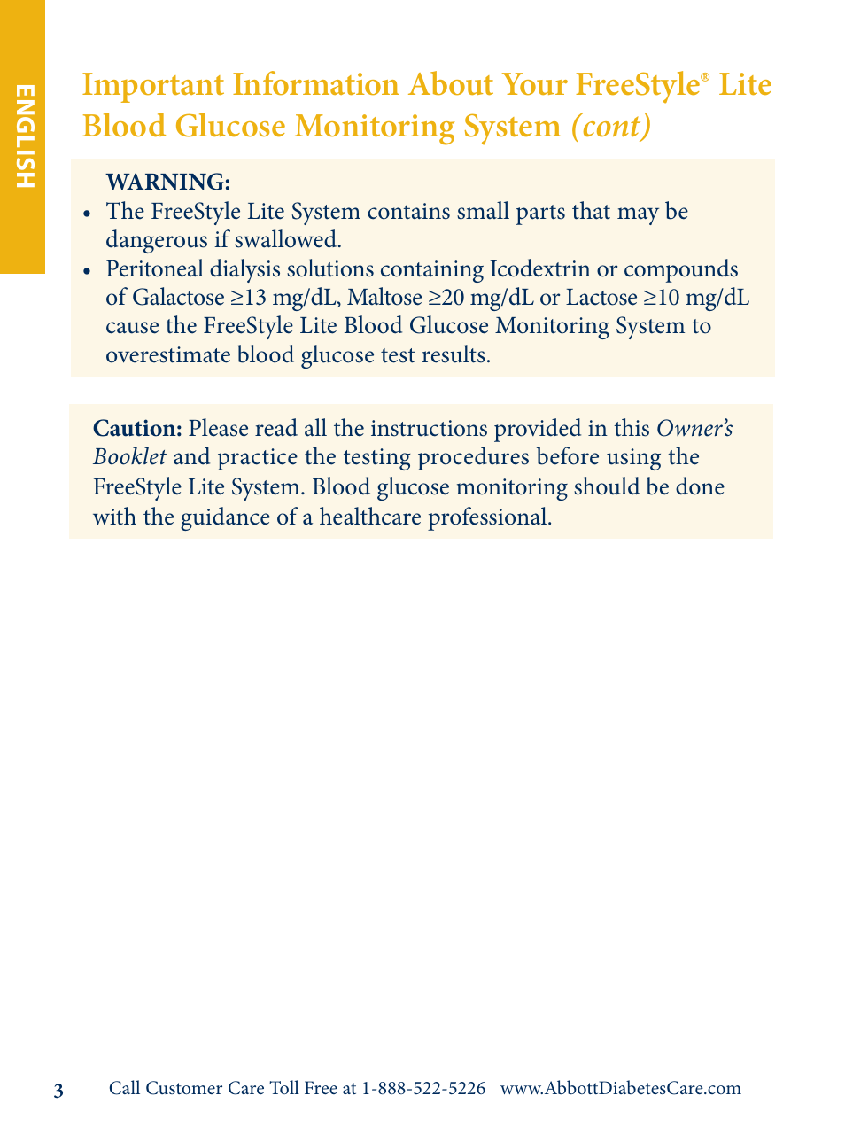 Abbott Freestyle Lite User Manual | Page 5 / 72 | Original mode