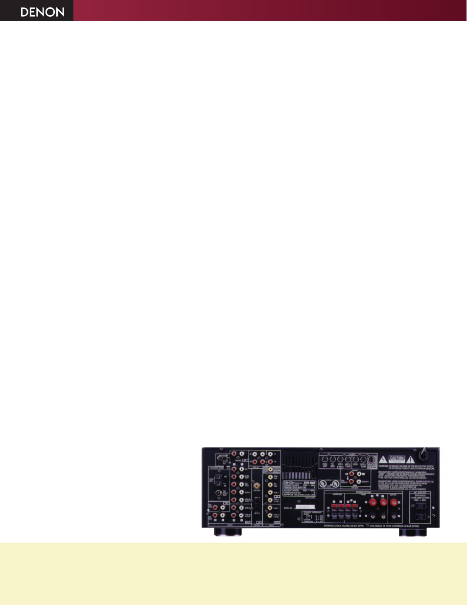 Avr 1801 Denon Avr 1801 User Manual Page 2 2 Original Mode