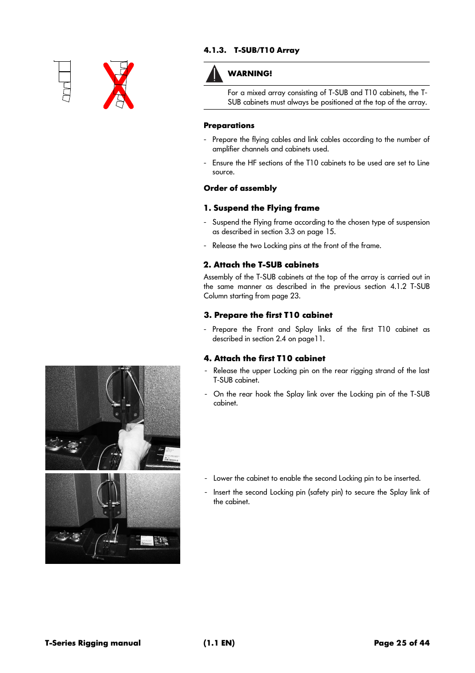 T Sub T10 Array Preparations Order Of Assembly D B T Series User Manual Page 25 44 Original Mode