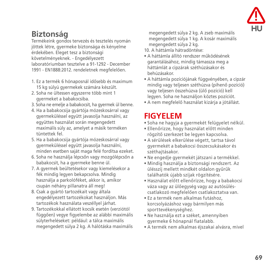 Hu Biztonsag Figyelem Bebe Confort Noa User Manual Page 69 72 Original Mode