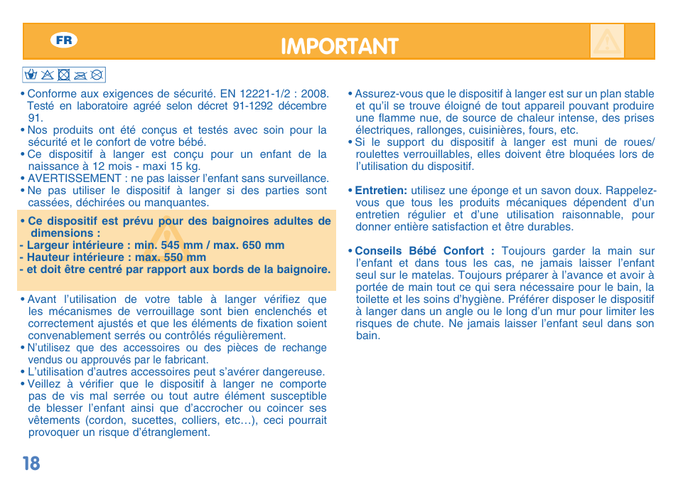 Important Bebe Confort Duo Amplitude User Manual Page 18 32 Important Bebe Confort Duo Amplitude User Manual Page 18 32