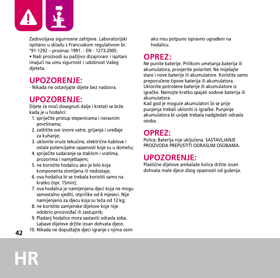 Upozorenje Oprez Bebe Confort Kamino User Manual Page 42 76 Original Mode