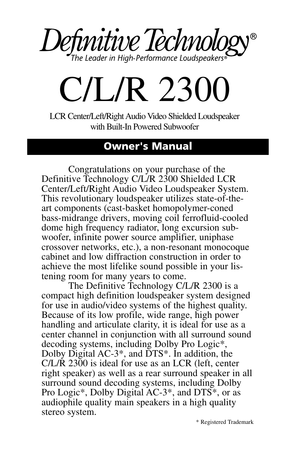 definitive clr 2300