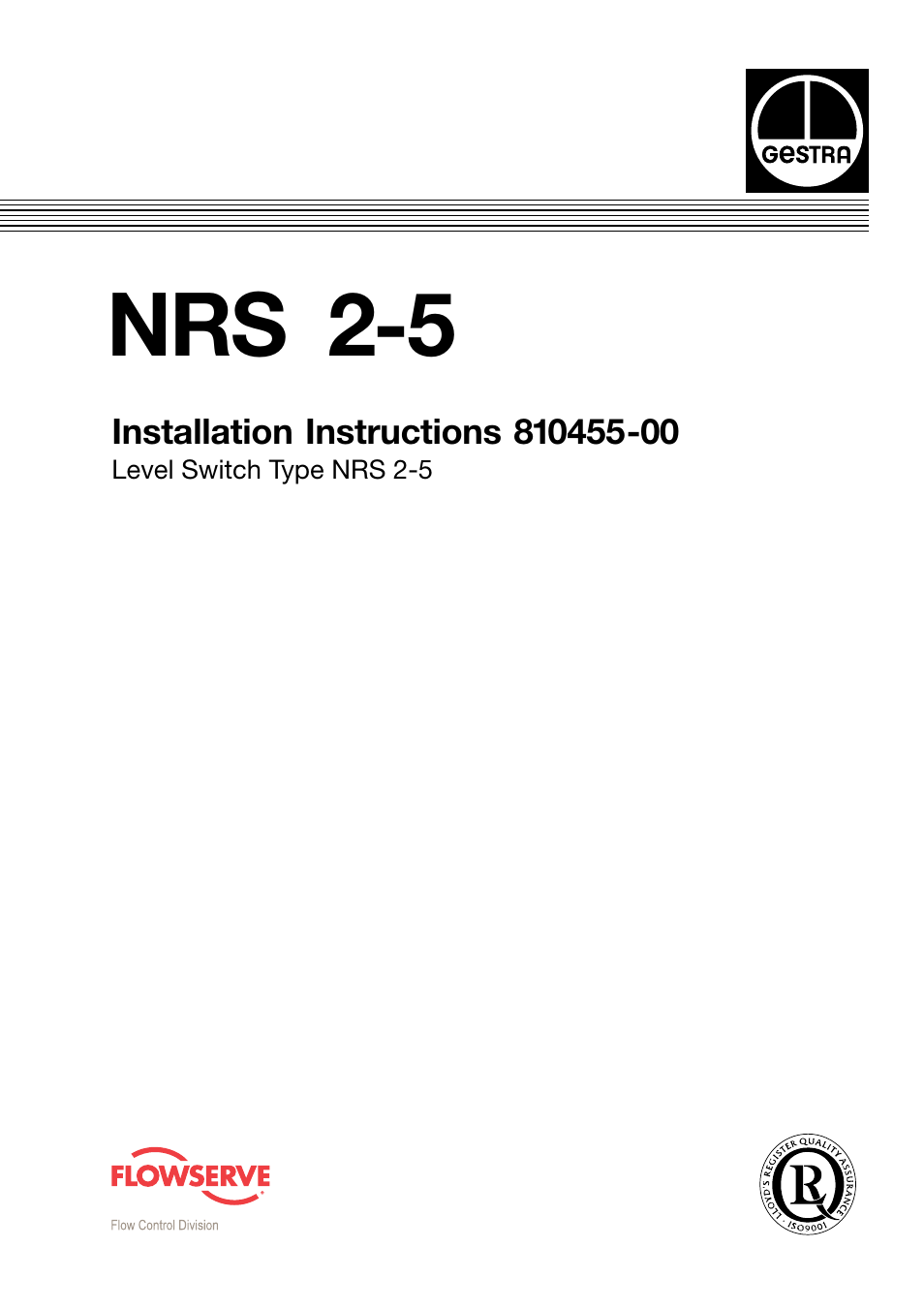 Flowserve NRS 2-5 User Manual | 14 pages