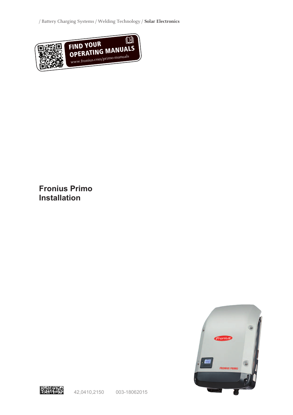 Fronius Primo Installation User Manual | 48 pages