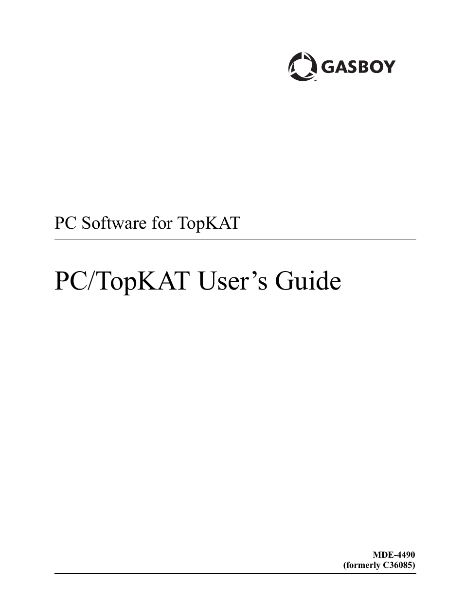 Gasboy PC TopKAT Users Guide User Manual | 20 pages