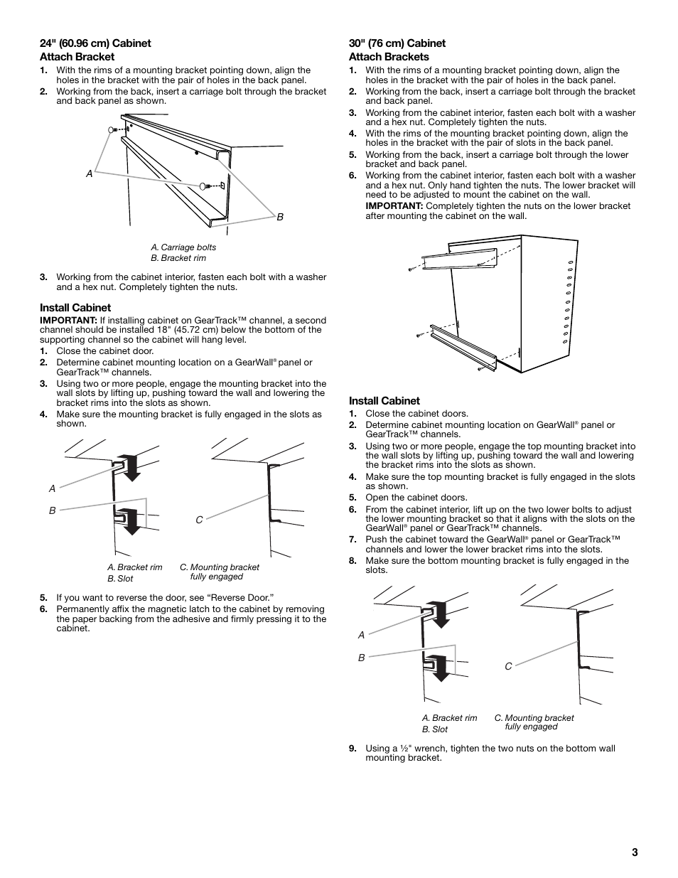 Gladiator Gawg302drg Premier Series 30 Wall Gearbox User Manual