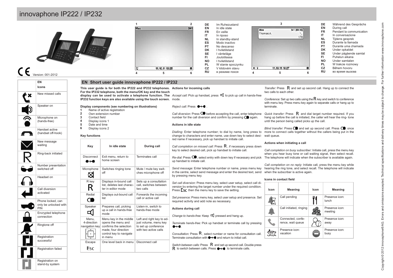 innovaphone IP222 User Manual | 1 page