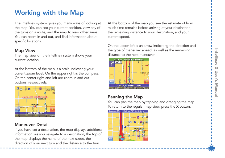 Working with the map | Intellinav 2 User Manual | Page 10 / 52