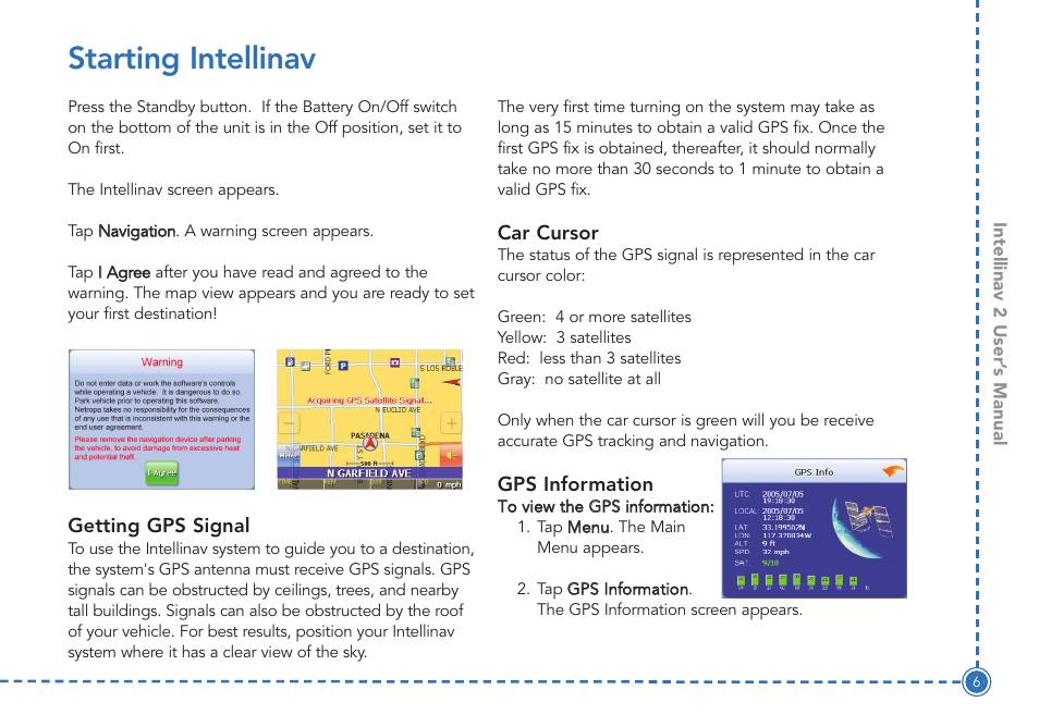 Starting intellinav | Intellinav 2 User Manual | Page 8 / 52