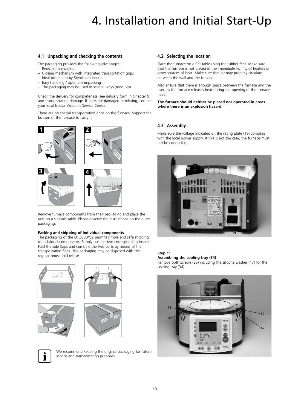 Installation And Initial Start Up Product Description Ivoclar Vivadent Ep3000 G2 User Manual Page 13 40