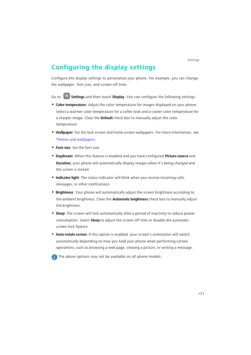 Configuring the display settings, To lea | Huawei P9 Lite User Manual |  Page 178 / 204