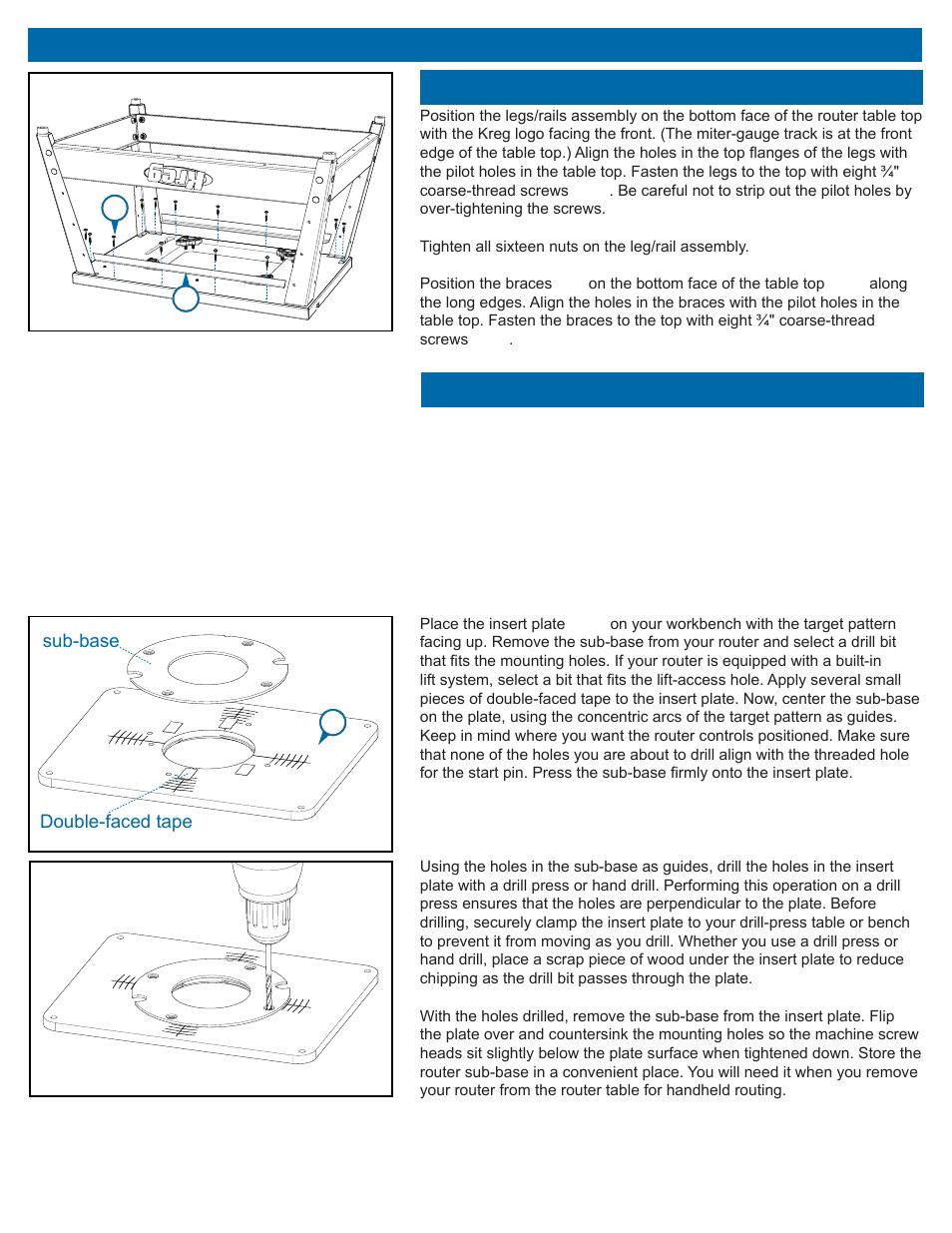 Benchtop router table assembly instructions | Kreg PRS2100 Precision Benchtop Router Table User Manual | Page 6 / 28