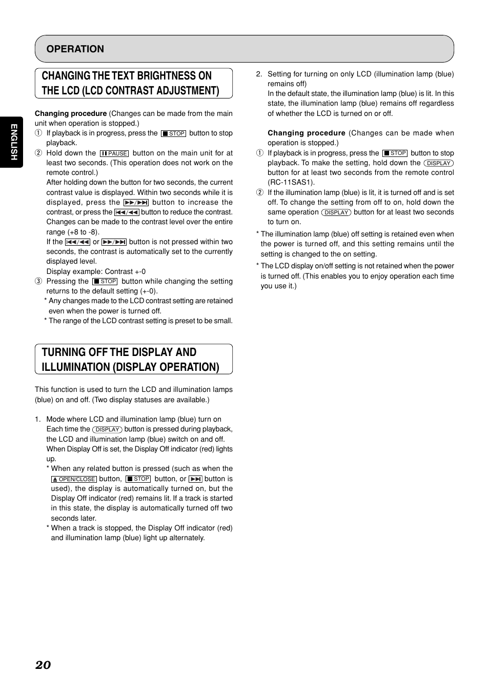Operation | Marantz SA-11S1 User Manual | Page 25 / 29