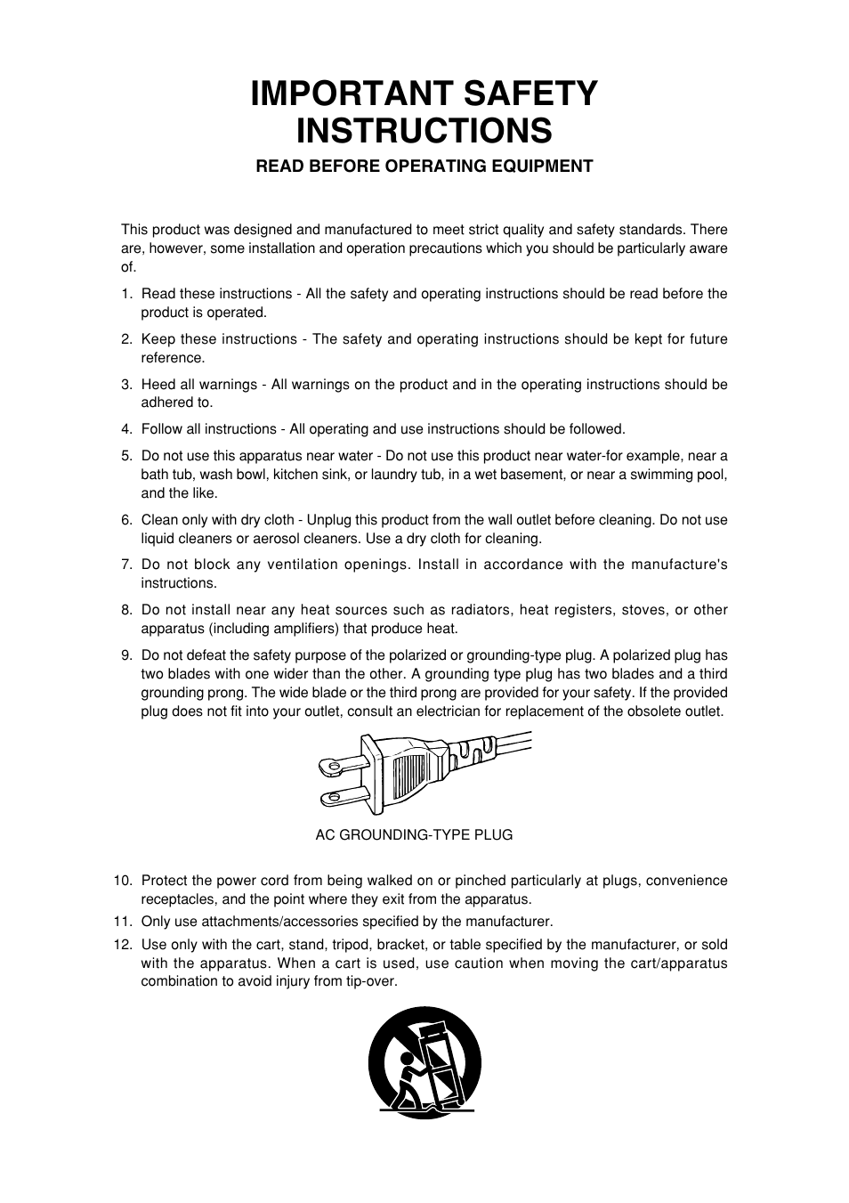 Important safety instructions | Marantz SA-11S1 User Manual | Page 3 / 29